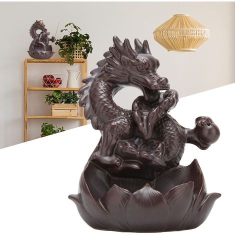 Brûleur d'encens dragon à reflux, porte-encens, objet de décoration artisanale, cadeau (1/5)