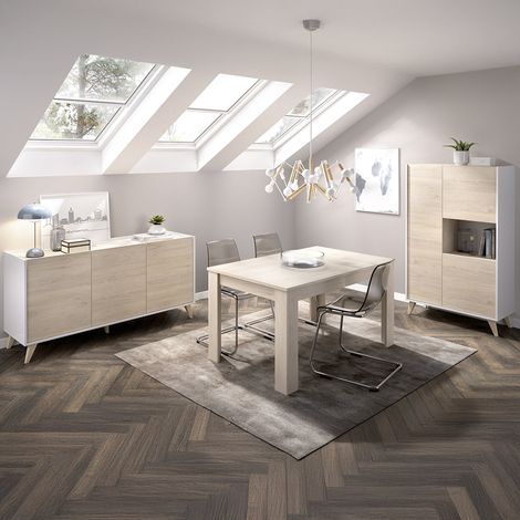 Wohnzimmerset Tifton: Schubladen, modular, 7 Regale, Eichenbraun (1/3)