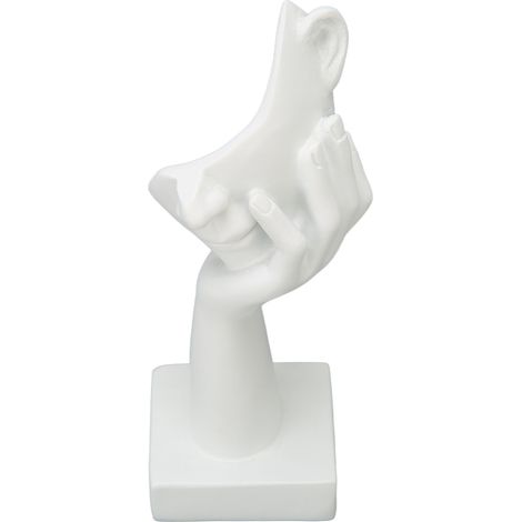 Statue de visage de penseur en résine, sculpture de visage humain, ornement décoratif pour salon/chambre/bureau/bureau, blanc