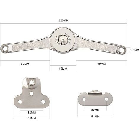 Cabinet Furniture Adjustable Lift Up Lid Support Hinge 2pcs For Cabinets, Cupboard Tops, Furniture Doors, Lift Support Hinges (1/4)
