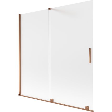 Mexen Velar Badewannenfaltwand 2-flügelig verschiebbar 160 x 150 cm, matt, Roségold - 896-160-000-31-60 (1/2)