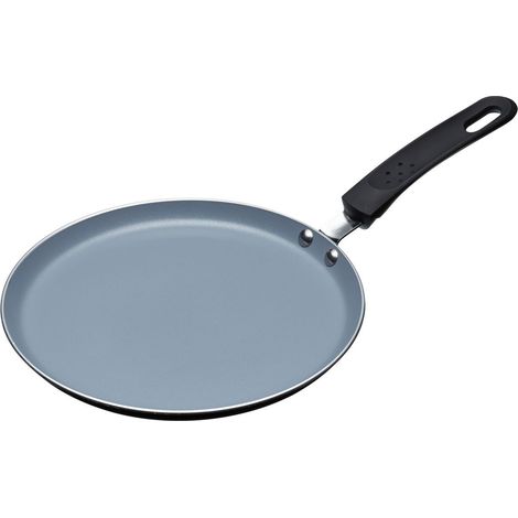 MasterClass Poêle de cuisson antiadhésive de Induction Eco Chemical Free Crepe Pan, Aluminium/Iron, Noir/Bleu, 24 cm