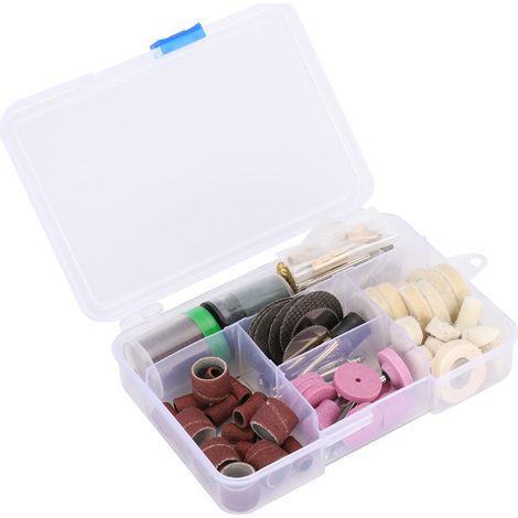 Kit de 125 pièces pour outil rotatif de meulage, polissage et perçage : accessoires pour mini perceuse électrique et meuleuse. (1/5)