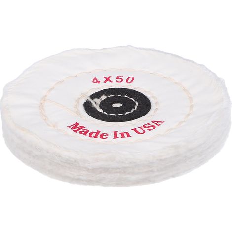 Disque de Polissage Coton Blanc 4 Pouces pour Meuleuse D'établi, Tampon Doux pour Bijoux et Métal, Roue Polissage (1/5)