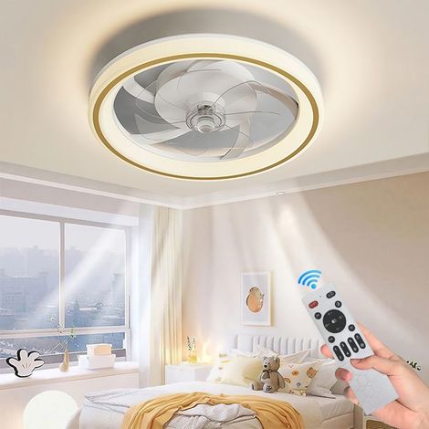 Ventilatore da soffitto a LED, 88W, silenzioso, 6 velocità, dimmerabile, illuminazione a 3 colori, con telecomando, ventilatore da soffitto (1/5)