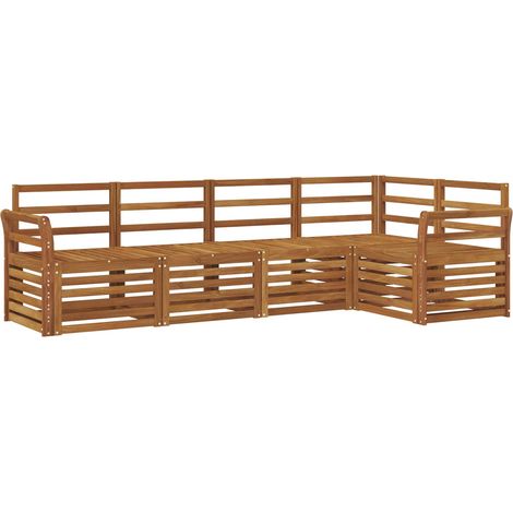 Set di divani da esterno 5 pz Naturale Poliestere vidaXL (1/5)