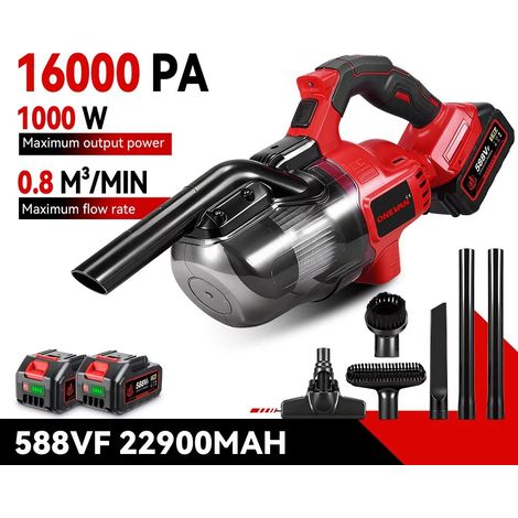 Aspirateur sans fil puissant 1000 W – 6-en-1 multi-usage – 16 kPa – bac à poussière 700 ml – pour poils d’animaux et nettoyage domestique（ 2 batteries ）