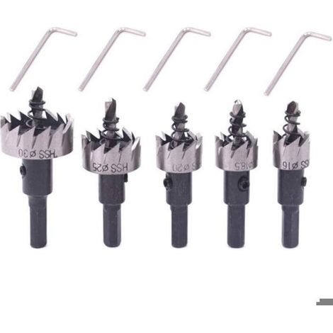 5 Pcs Scies-Cloches MéTal en Acier Inoxydable 16 mm 18,5 mm 20 mm 25 mm 30 mm (1/5)