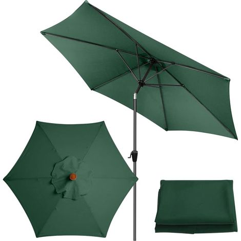 Roadtime: 3m Ersatz-Sonnenschirm, Universal-Markttischschirm, Sonnenschutzabdeckung für Terrasse, Garten, Strand, Pool, Markttisch (3m/6 Streben, Grün) (1/5)