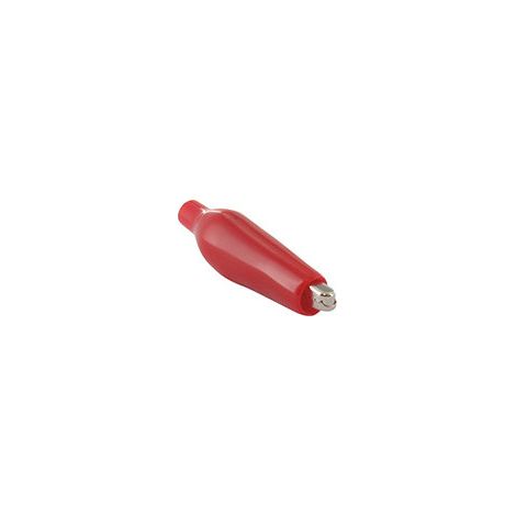 Lote de 10 pinzas de cocodrilo de 39 mm. Recubiertas de rojo (negativo). Reposición de nuestro estuche 9218341.