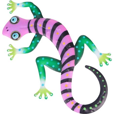 TOPBATHY Décoration Murale Sculpture Gecko Métal Pendentif Lézard Art Mural Ornement Murale Gecko Pour Maison Et Jardin (1/5)