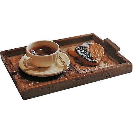 Mini plateau à café papillon pour maison de poupée, accessoires pour maison de poupée, après-midi réaliste