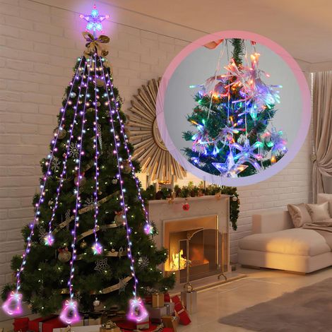 SWANEW 250 LED luci dell'albero di Natale con anello esterno impermeabile luci dell'albero di Natale RGB bianco caldo (1/5)