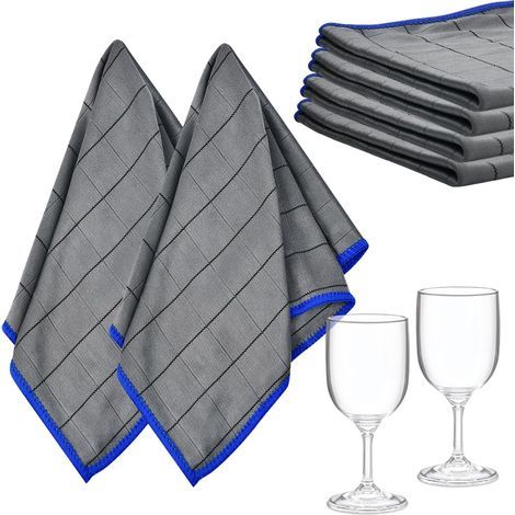Lot de 4 chiffons de nettoyage pour vitres Chiffons en carbone 40 x 40 cm Chiffons en microfibre Chiffon pour vitres Chiffon en microfibre sans traces Chiffon de nettoyage pour vitres Chiffons en verr (1/5)