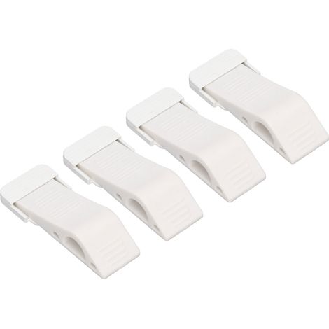 Butée de porte de sécurité, sans perçage, pour chambranle de porte, anti-collision, blanche (1/5)