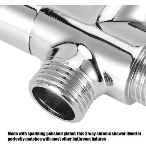 Valve de dérivation de robinet à 3 voies, pièces de salle de bains et de douche pour pomme de douche à main, pomme de pulvér- (1/4)