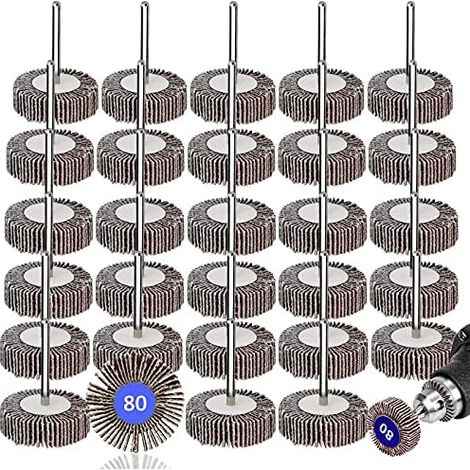 Meules à Polir, 32mm Disques Abrasifs à Lamelles Grain 80 30 Pcs (1/5)