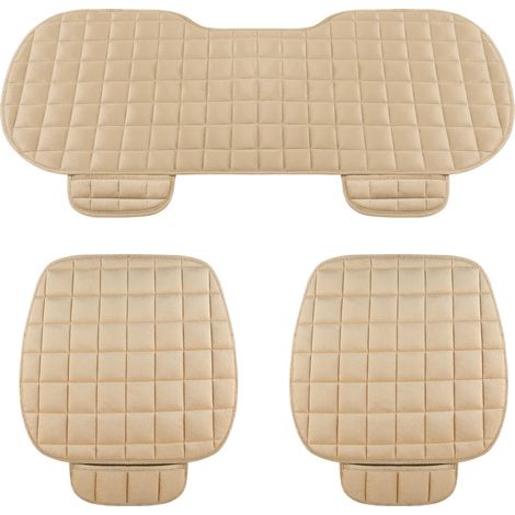Housses de siège d’auto pour sièges avant et arrière, protecteurs de siège confortables pour fourgonnette, camion, SUV et plus encore (beige) (1/5)