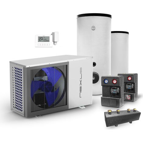 Luft Wasser Wärmepumpe Nexus M8 kW EVI Monoblock Komplettpaket Pumpengruppe GPO