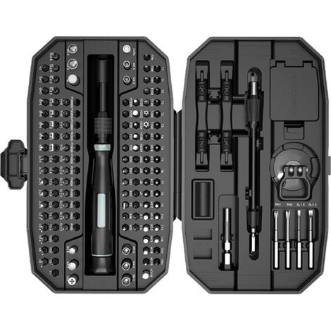Jeu de tournevis de précision, kit d'outils électroniques 153 en 1 avec étui, 140 embouts de précision magnétiques - Ordinateurs, ordinateurs portables, iPhones, MacBooks, PC, PS5, manettes de jeu (1/5)