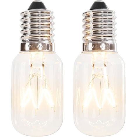 greate 2x Ampoule Frigo 15W E14 Blanc Chaud - Lampe pour Machine à Coudre, Hotte, Lampe de Sel, Congélateur - Ampoule, T22, 2700K (1/4)
