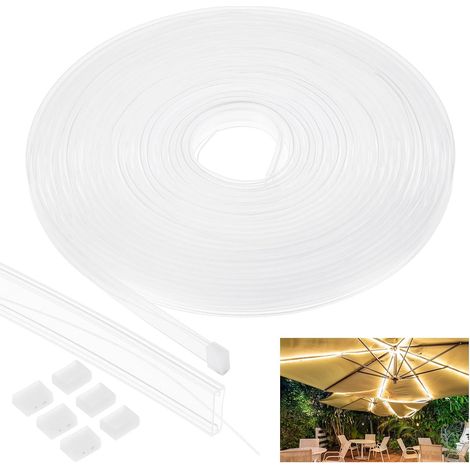 Manchon de tube en silicone, 10 m, 10 mm, canal LED flexible IP67, protection étanche pour bande lumineuse LED 3528/5050/5630/3014 (1/5)