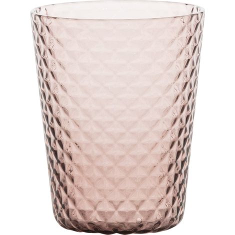 Zafferano Set 6 Tumbler Collezione Isolano in vetro soffiato a mano, lavorazione effetto diamantato, colore Ametista, eleganza per tavola