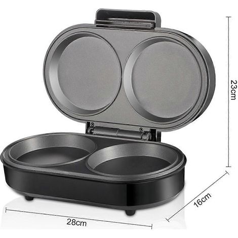 Appareil à mini-omelettes double, plaques rondes antiadhésives, compatible avec les prises européennes. (1/5)