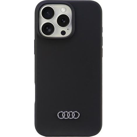 Coque rigide en silicone Audi pour iPhone 16 Pro Max 6,9 pouces, noire, AU-LSRIP16PM-Q3/D1-BK