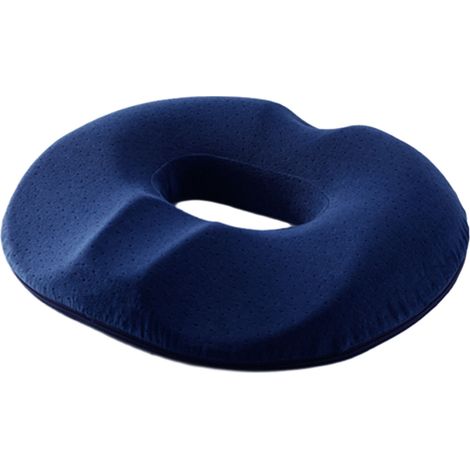 1 Coussin de siège, mousse à mémoire de forme, housse en velours, design ergonomique O, pour chaise bureau voiture fauteuil roulant (1/5)