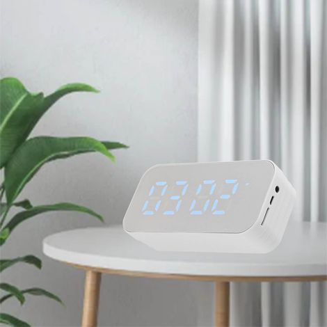 [Apparecchiature audio] Altoparlante Bluetooth multifunzione, orologio, sveglia, alta potenza, portatile, mini, bianco, 14,3 cm, 1200 mAh, casa e esterni (1/4)