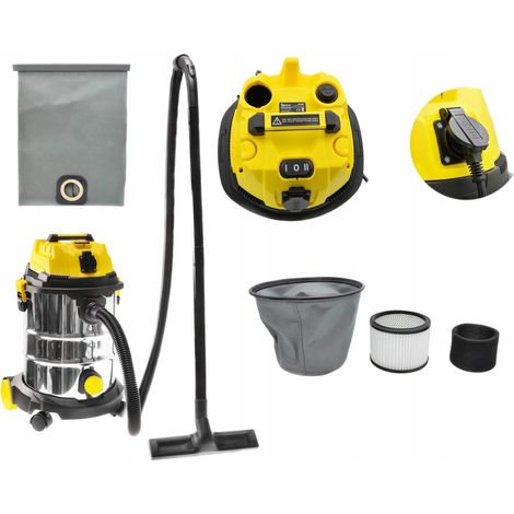 Aspiradora de obra geko g81086 25L acero inoxidable 1800W (1/3)