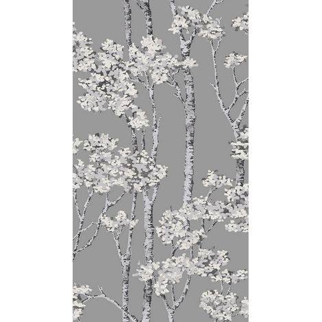 Papier Peint rouleau auto-adhésif - Arbre Bouleau Gris (1/5)
