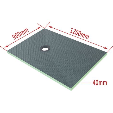 AICA Plato de ducha de XPS con accesorios de desagüe, Tablero de aislamiento impermeable, Panel de construccion, 1200x900x40mm