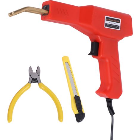 Kunststoffschweißset mit Schnellheizfunktion, ergonomischem Design und einfacher Bedienung, Thermoklammer-Reparaturset für Kunststoffspielzeug, EU-Stecker 220 V (1/5)