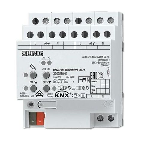 Jung Actuador KNX blanco 2 canales 4 módulos
