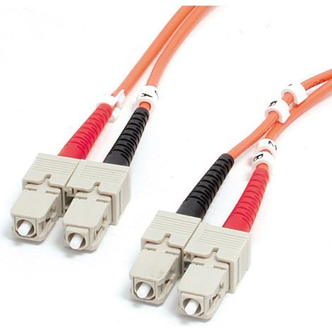 StarTech.com Cavo in fibra ottica multimodale OM1 da SC a SC da 1m, Dimensione fibra 62,5/125, Reti 10Gbps - Cavo patch/Bretella in fibra LSZH