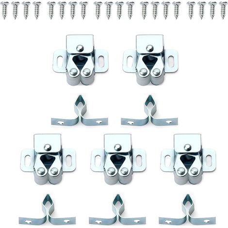 Lot de 5 loquets à double rouleau pour portes placard, finitions (1/5)