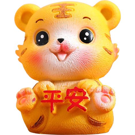 Figurine en Résine Décorative De Caisse Automobile Tiger Nouvelle Année du Tigre 2022 Statuette Cadeau Écologique 4.5x4.5x5cm (1/5)