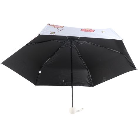Parapluie pliant imprimé dessin animé, protection UV anti-soleil, revêtement imperméable renforcé, portable, motif cartoon (1/5)