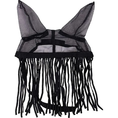 Maschera per cavalli, protezione dagli insetti, design in rete traspirante, nera (1/2)