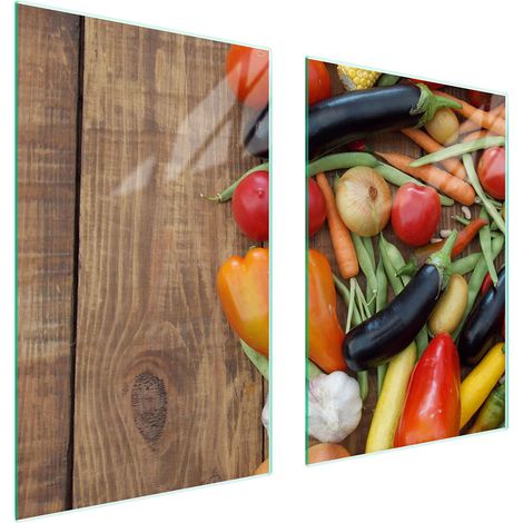 PIASTRA PROTETTIVA IN VETRO PER CUCINA 65x52 VERDURE (1/5)