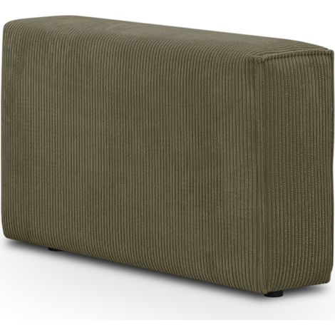 Accoudoir gauche pour canapé modulable en velours côtelé vert kaki - Harper Mod (1/3)