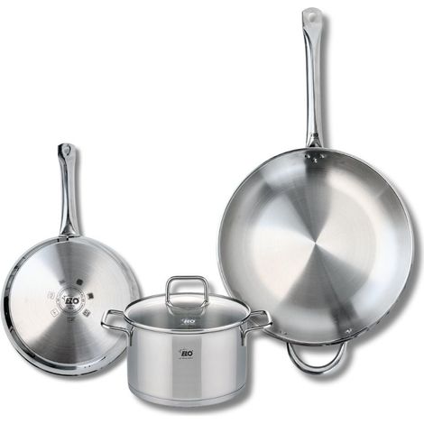 Ensemble de 2 Poêles de cuisson 24 et 32 cm et 1 faitout 20 cm Elo Profi Citrin (1/5)