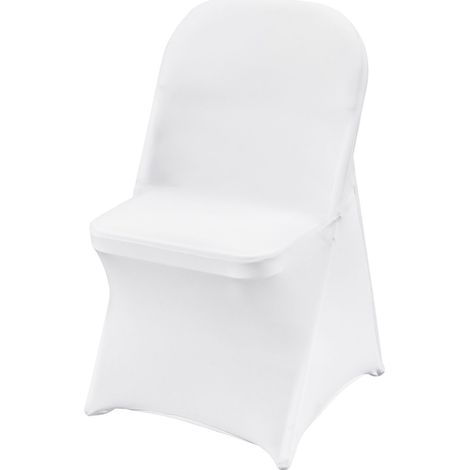 Housse de Chaise Extensible en Spandex, Housse Universelle Ajustable, Lavable et Amovible, pour Mariage, Fête, Banquet, Réception (100 Pièces, Blanc) (1/5)