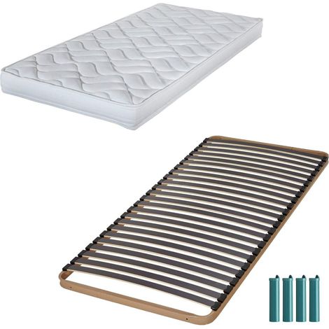 Matelas mousse + Sommier métal C224 80x190 Melissa - Hauteur 13 cm - Soutien ferme (1/5)