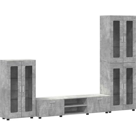 TV Cabinet Set FLORIN 3 pcs Concrete Grey Engineered Wood vidaXL