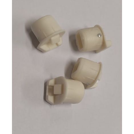 CONFEZIONE DA 4 PEZZI - CHIUSURE A SCATTO PER VETRI - IN PLASTICA - COLORE BIANCO