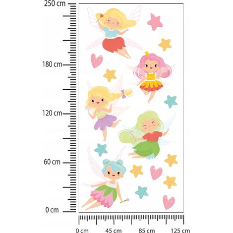 Kinderaufkleber Bunte Feen 125x250cm (1/2)