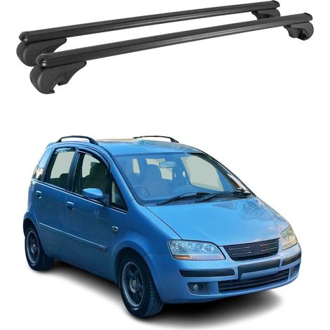 OMAC Aluminium Dachträger Querträger für Fiat Idea 2003-2012 – TÜV / DIN 75302:2019 – Abschließbar – Max. 75 kg – 2 Stangen Schwarz (1/5)